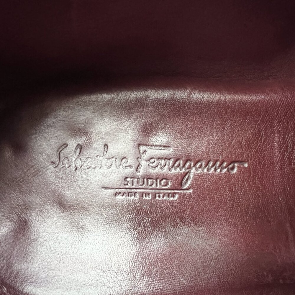 $1150 Salvatore Ferragamo AMICO Shoes Lizard Skin Gancini Silver Bit Loafers 11 - Picture 9 of 10